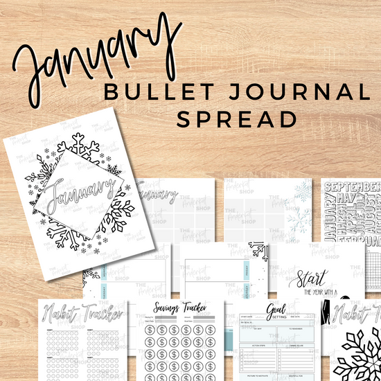 January Bullet Journal Spread  PLUS Bonus Pages New Year Goal Plannin –  The AnderKat Shop