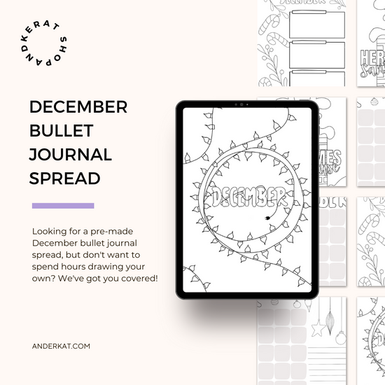 December Bullet Journal Spread  Christmas Holiday Themed – The AnderKat  Shop